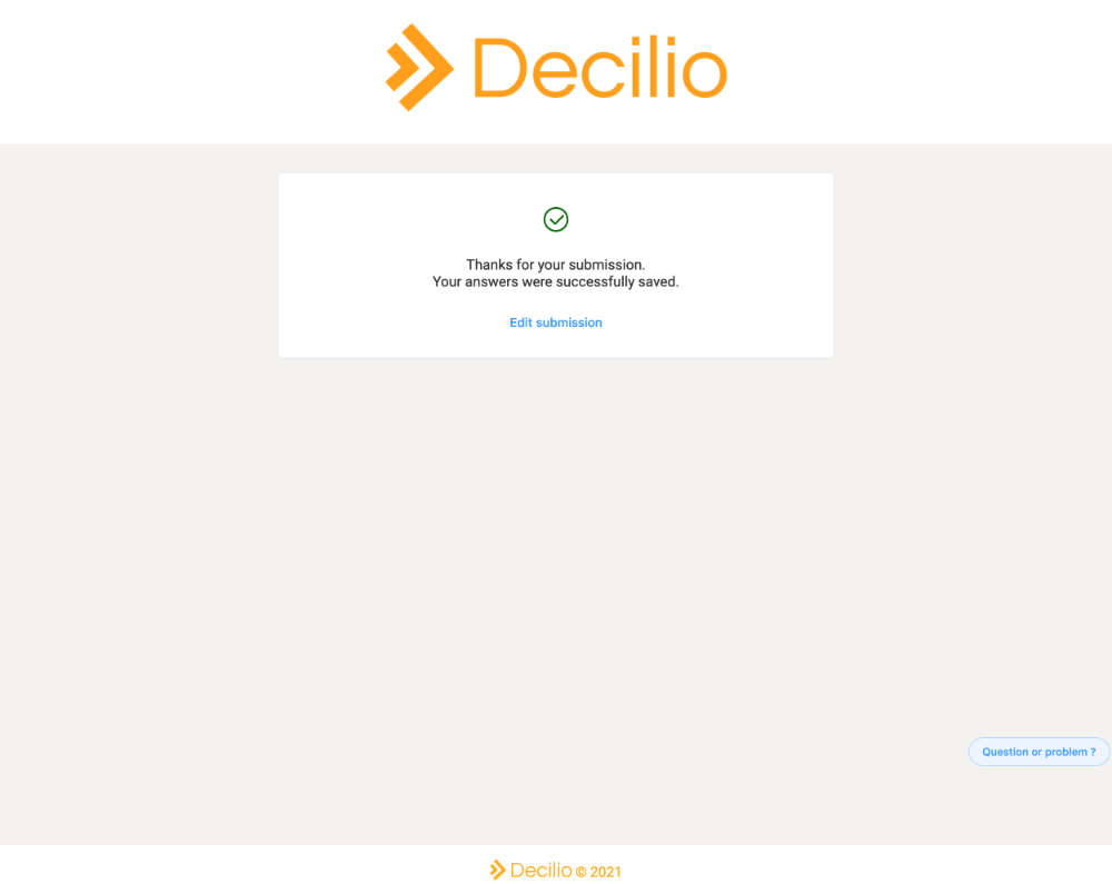 Decilio: Selection invitation